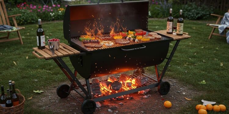 Découvrez le barbecue à charbon XL noté 415 parfait pour des grillades conviviales Grande surface roulettes et prix abordable    Viral Mag