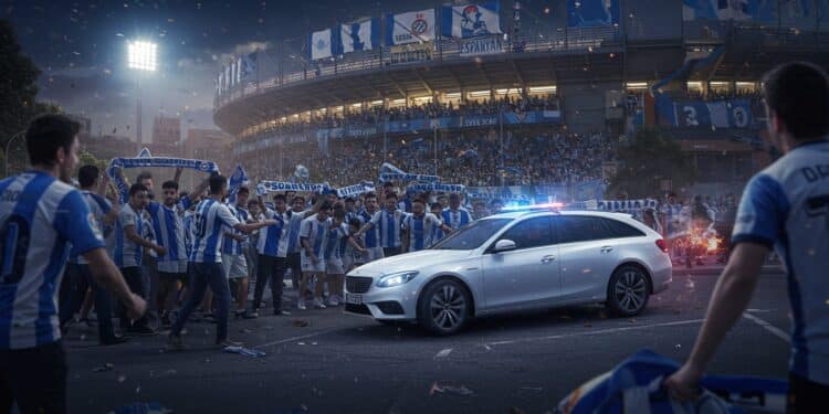 Barcelone : Voiture Fonce sur Supporters Avant Derby - Viral Mag Une voiture percute des supporters avant le derby Espanyol Barça Incident sous contrôle pas de blessés graves Découvrez les détails et réactions   Viral Mag