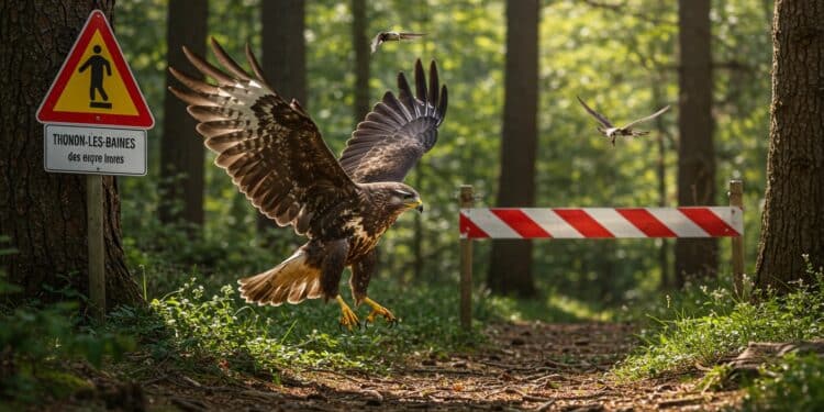 À Thonon les Bains une buse agressive attaque les promeneurs chaque printemps Découvrez pourquoi ce rapace défend son nid et comment la ville réagit   Viral Mag