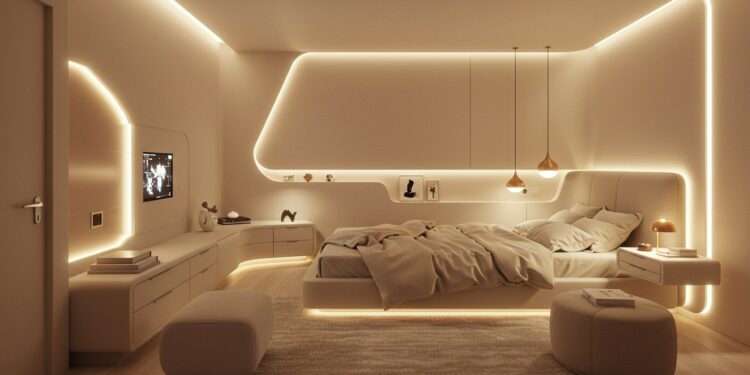 Chambre 2050 : Un Cocon Doux Et Multifonctionnel - Viral Mag Découvrez la chambre de 2050 un espace cocooning épuré et polyvalent refuge contre un monde anxiogène Design bien être et innovation au rendez vous Viral Mag