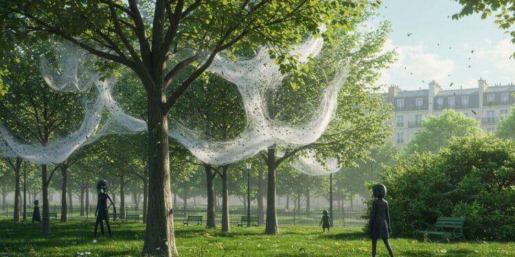 Un parc parisien envahi par des chenilles tisseuses de toiles spectaculaires Découvrez ce phénomène naturel fascinant et sans danger    Viral Mag