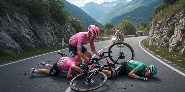 Chute Dramatique Au Giro 2025 : Gaudu Et Bardet Touchés - Viral Mag Chute spectaculaire de Gaudu et Bardet lors de la 7e étape du Giro 2025 Quelles conséquences pour leurs ambitions Découvrez les détails Viral Mag