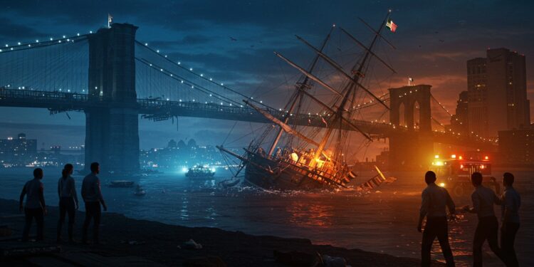 Collision Voilier Pont Brooklyn : Drame à New York - Viral Mag Un voilier mexicain heurte le pont de Brooklyn causant deux morts et 19 blessés Découvrez les causes le bilan et les réactions face à ce drame Viral Mag