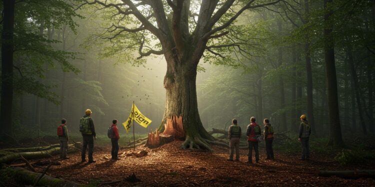 La coupe dun hêtre bicentenaire à Compiègne ravive les tensions entre forestiers et défenseurs de la nature Découvrez les enjeux de ce conflit brûlant   Viral Mag
