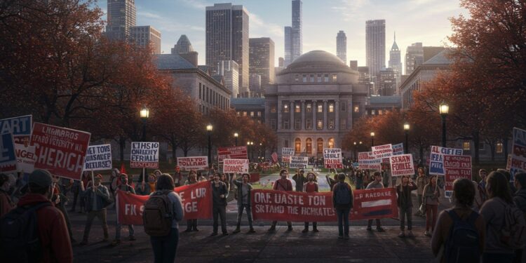 Crise à Columbia : Tensions sous Trump - Viral Mag Malaise à luniversité Columbia face aux pressions de Trump Étudiants et professeurs se mobilisent Découvrez les enjeux de cette crise   Viral Mag