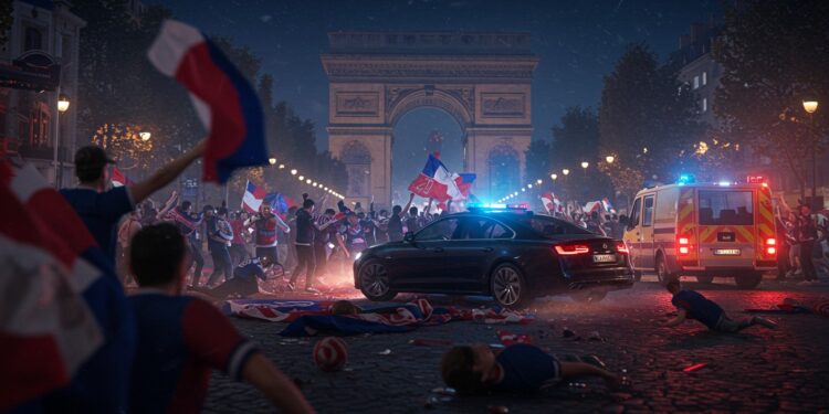 Drame à Paris : Voiture Fonce sur Supporters - Viral Mag Une voiture percute des supporters du PSG près des Champs Élysées faisant trois blessés Découvrez les détails de cet incident choquant Viral Mag