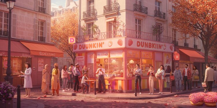 Dunkin’ à Paris : La Folie des Donuts Enflamme la Capitale - Viral Mag Découvrez comment louverture de Dunkin à Paris a attiré des foules nostalgiques et curieux pour ses donuts iconiques Une expérience gourmande unique Viral Mag
