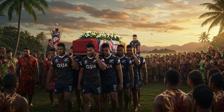 Émotion aux Fidji : Hommage à Josaia Raisuqe - Viral Mag Hommage émouvant à Josaia Raisuqe ailier fidjien décédé tragiquement Découvrez les funérailles bouleversantes et lhéritage dun rugbyman hors norme Viral Mag