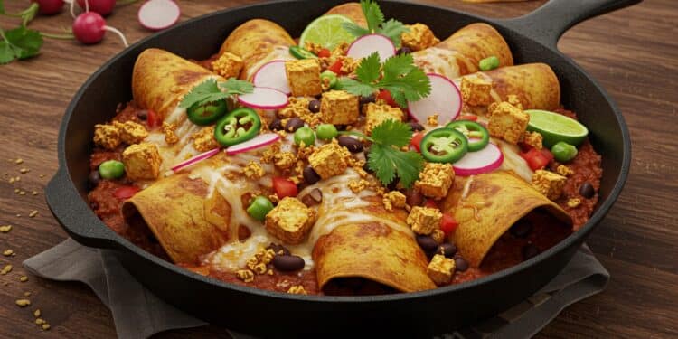Enchilada Skillet : Un Repas Protéiné en 30 Minutes - Viral Mag Préparez un enchilada skillet riche en protéines végétales en seulement 30 minutes Facile savoureux et sain idéal pour un dîner rapide Viral Mag