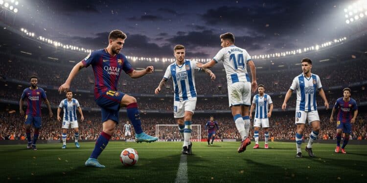 Espanyol – FC Barcelone : Heure et Chaîne du Match - Viral Mag Ne manquez pas Espanyol FC Barcelone en Liga Découvrez lheure la chaîne TV et les enjeux de ce derby décisif pour le titre Viral Mag