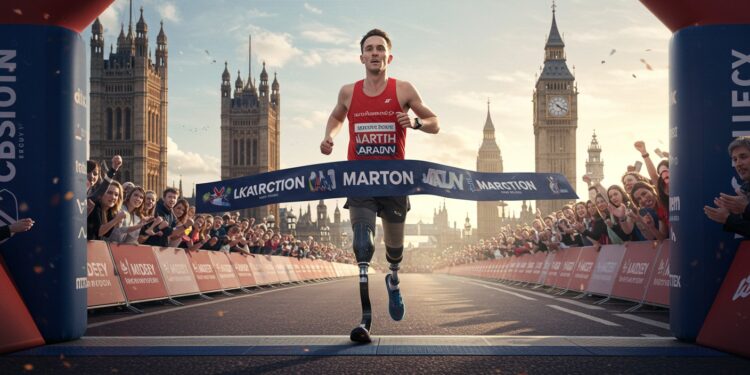 Frédéric, Amputé, Triomphe au Marathon de Londres - Viral Mag Frédéric amputé dune jambe a couru le marathon de Londres avec les valides en 6h59 défiant la douleur et inspirant tous Découvrez son histoire Viral Mag