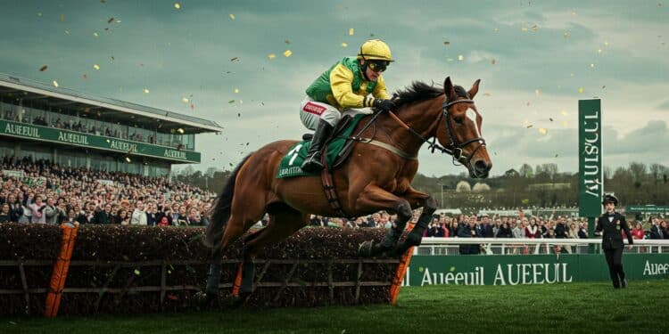 Gabin Meunier Triomphe au Grand Steeple-Chase - Viral Mag Gabin Meunier remporte son premier Groupe I à Auteuil lors du Grand Steeple Chase de Paris Découvrez son exploit et les moments forts de la journée Viral Mag