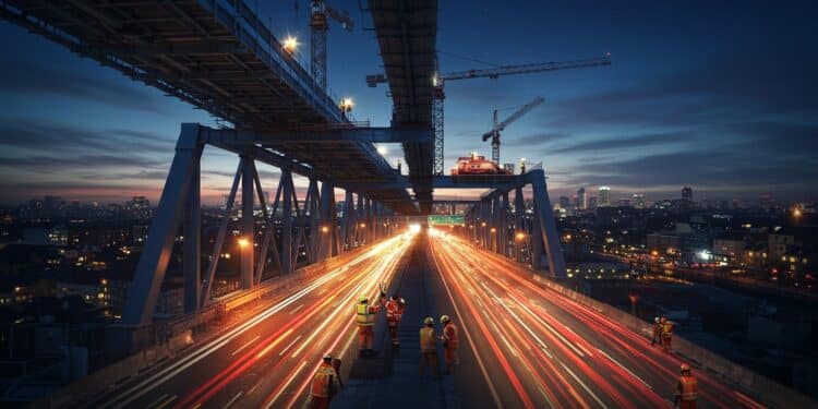 Grand Paris Express : Le Viaduc Qui Défie les Autoroutes - Viral Mag Découvrez le chantier spectaculaire du viaduc de la ligne 17 du Grand Paris Express enjambant les autoroutes A1 et A3 Un exploit nocturne en Île de France Viral Mag