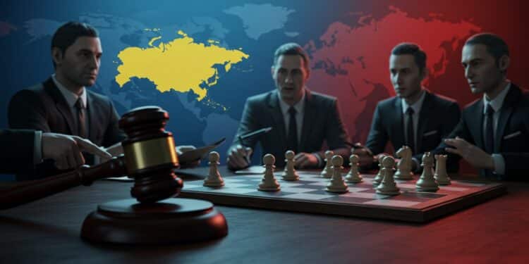 Guerre en Ukraine : Les Sanctions, Test de Crédibilité - Viral Mag Macron qualifie les sanctions contre la Russie de test pour les USA Quels enjeux pour lEurope et lUkraine Analyse des tensions géopolitiques Viral Mag