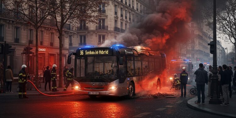 Incendie de Bus à Paris : Que S’est-il Passé ? - Viral Mag Un bus hybride de la RATP prend feu à Paris boulevard de Clichy Enquête en cours aucun blessé Découvrez les détails de cet incident troublant Viral Mag
