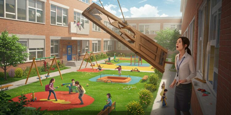 Un acte choquant à Étampes  des élèves jettent une porte sur une professeure blessée Enquête en cours enseignants en droit de retrait Découvrez les détails   Viral Mag