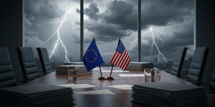 L’UE Face aux Taxes de Trump : Une Négociation Sous Tension - Viral Mag LUE négocie avec Trump sur les taxes douanières après des rebondissements judiciaires Quels enjeux pour lEurope face à cette guerre commerciale Viral Mag