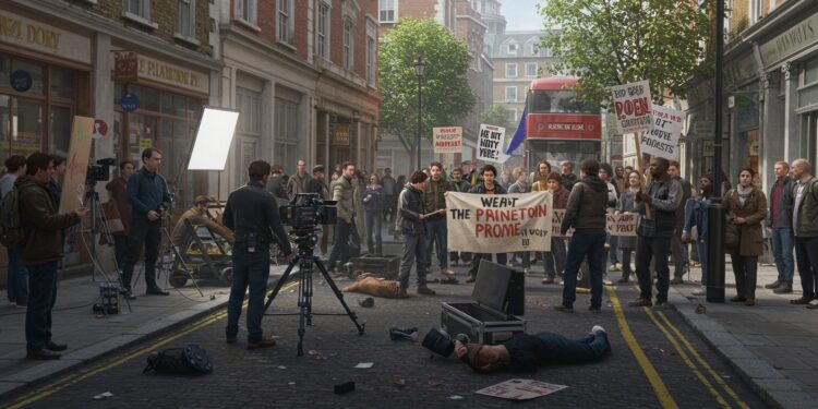 Cinq manifestants arrêtés à Londres pour avoir perturbé un tournage Découvrez les raisons de cette protestation et ses implications culturelles et sociales   Viral Mag