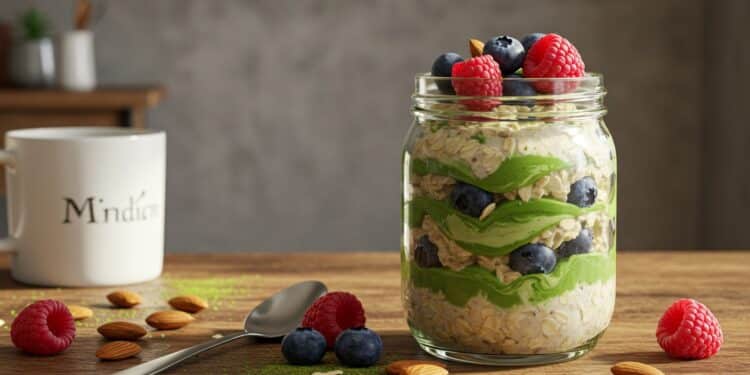 Matcha et Avoine : Petit-Déjeuner Sain et Rapide - Viral Mag Découvrez comment préparer des overnight oats au matcha un petit déjeuner sain rapide et savoureux parfait pour une matinée énergique Viral Mag