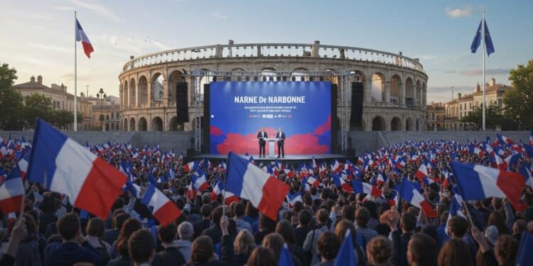 Meeting du 1er Mai : Le RN à Narbonne - Viral Mag Marine Le Pen et Jordan Bardella mobilisent à Narbonne le 1er Mai Découvrez les enjeux de ce meeting clé pour lavenir du RN avant 2027 Viral Mag