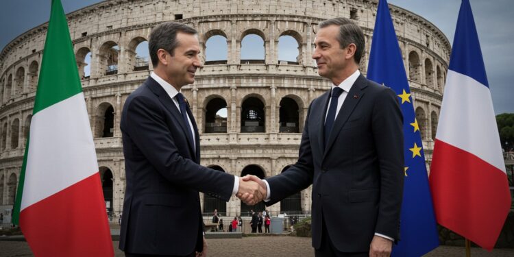 Meloni et Macron : Une Rencontre pour l’Apaisement - Viral Mag Giorgia Meloni et Emmanuel Macron se rencontrent à Rome pour apaiser les tensions et renforcer la coopération franco italienne Découvrez les enjeux de ce sommet Viral Mag