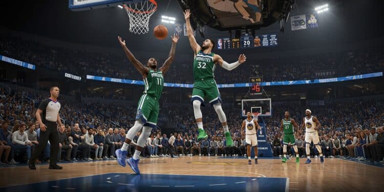 Minnesota Triomphe Face Aux Warriors En Playoffs NBA - Viral Mag Minnesota reprend lavantage 2 1 face aux Warriors en playoffs NBA malgré un Rudy Gobert en difficulté offensive Découvrez les clés du match Viral Mag