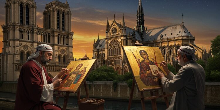 Explorez lhistoire de Nahmat Badawi peintre syrien dont les icônes ornent Notre Dame mêlant art sacré et héritage des chrétiens dOrient   Viral Mag