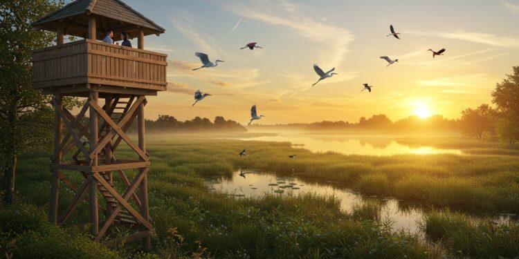 Découvrez la nouvelle tour de la GrandMare dans lEure pour observer les oiseaux du Marais Vernier un écrin de biodiversité unique en Normandie   Viral Mag