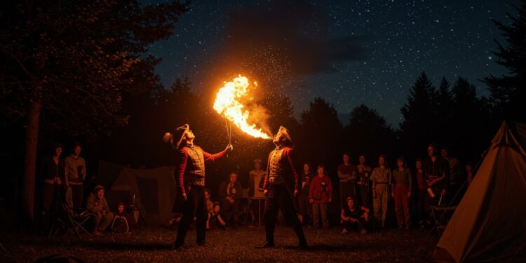 Pompier Blessé : Drame d’un Cracheur de Feu Amateur - Viral Mag Un pompier en vacances grièvement blessé en jouant au cracheur de feu dans un camping Retour sur un accident dramatique et ses leçons Viral Mag