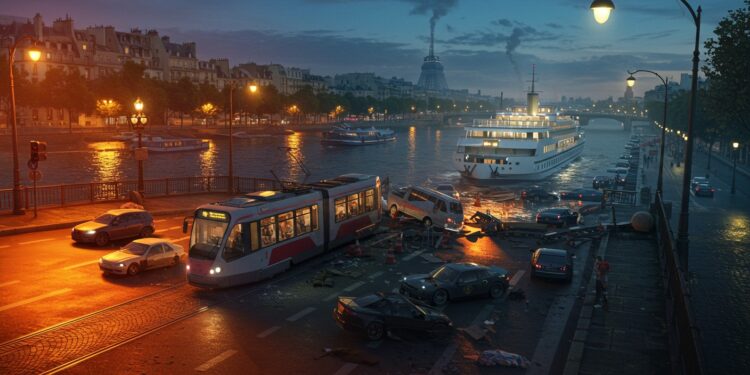 Pont Fermé à L’Île-Saint-Denis : Chaos Après Collision - Viral Mag Collision dun bateau de croisière ferme le pont de LÎle Saint Denis bloquant T1 et automobilistes Quelles conséquences Viral Mag