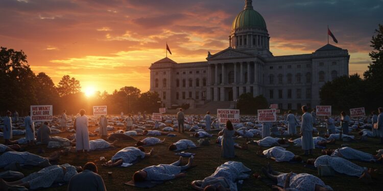 Protestation Contre l’Aide à Mourir : Un Cri pour les Soins - Viral Mag Des manifestants sopposent à la loi sur laide à mourir réclamant plus de soins palliatifs Découvrez leur action choc et les enjeux du débat Viral Mag