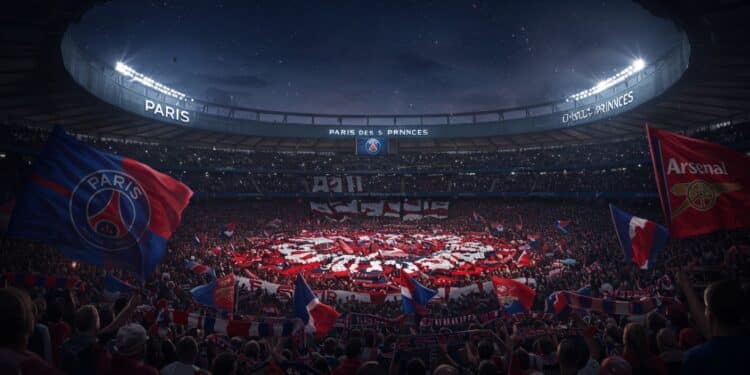 PSG-Arsenal : Fête et Passion au Parc des Princes - Viral Mag Revivez leuphorie des supporters parisiens lors de PSG Arsenal en Ligue des champions Ambiance électrique tifos et stars au rendez vous Viral Mag