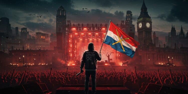 Un rappeur nord irlandais du groupe Kneecap inculpé pour avoir brandi un drapeau du Hezbollah lors dun concert à Londres Découvrez les détails de cette affaire controversée   Viral Mag