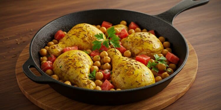 Découvrez une recette savoureuse de poulet au cumin et pois chiches rapide à préparer riche en protéines et parfaite pour un dîner sain Essayez la dès maintenant    Viral Mag