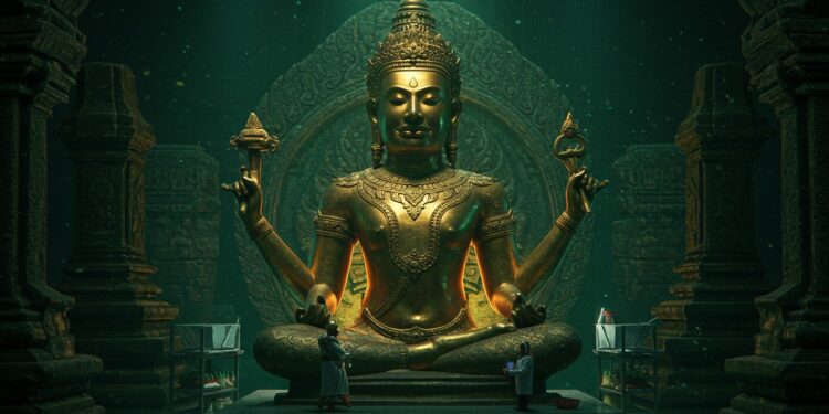 La restauration du Grand Vishnu dAngkor à Nantes révèle les secrets de lart khmer Découvrez ce chef dœuvre au Musée Guimet jusquau 8 septembre   Viral Mag