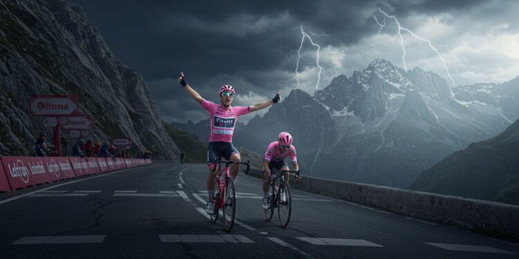 Scaroni Triomphe au Giro : Étape 16 Explosive - Viral Mag Christian Scaroni remporte une 16e étape folle du Tour dItalie Carapaz brille Roglic abandonne Découvrez les moments clés Viral Mag