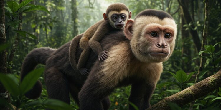 Singes Capucins : Une Tradition Étrange Dévoilée - Viral Mag Des singes capucins kidnappent des bébés hurleurs pour tromper lennui Découvrez cette pratique surprenante observée par des chercheurs sur une île du Panama Viral Mag