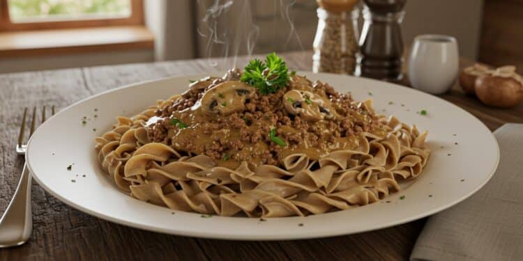 Stroganoff au Bœuf Haché : Recette Facile et Rapide - Viral Mag Découvrez une recette de stroganoff au bœuf haché savoureuse et prête en 35 minutes Parfait pour un dîner rapide et sain Viral Mag