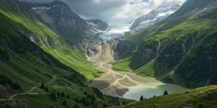Suisse : Menace d’Inondation après l’Éboulement d’un Glacier - Viral Mag Un glacier seffondre en Suisse formant un lac artificiel La vallée du Lötschental risque une inondation Découvrez les enjeux et les mesures prises Viral Mag