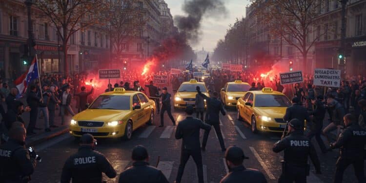 Manifestation massive de taxis à Paris contre la nouvelle tarification des transports sanitaires Tensions interpellations  décryptage dune journée mouvementée   Viral Mag