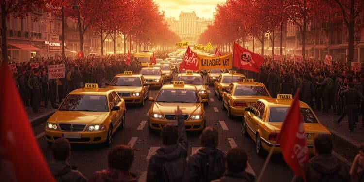 Taxis en Colère : Île-de-France Paralysée par les Manifestations - Viral Mag Les taxis bloquent les autoroutes dÎle de France pour protester contre les tarifs du transport sanitaire et la concurrence des VTC Découvrez les impacts et enjeux Viral Mag