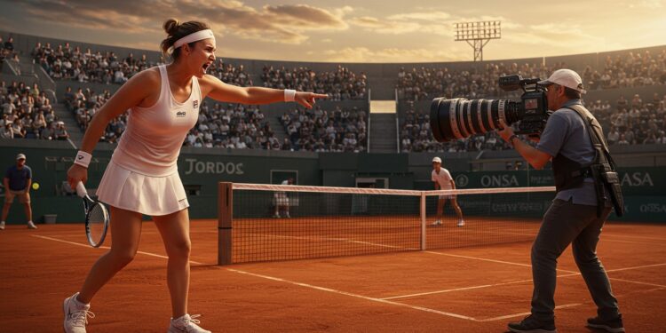 Une joueuse de tennis sagace contre un caméraman trop proche lors dun match Découvrez les tensions en coulisses et leur impact sur le jeu   Viral Mag