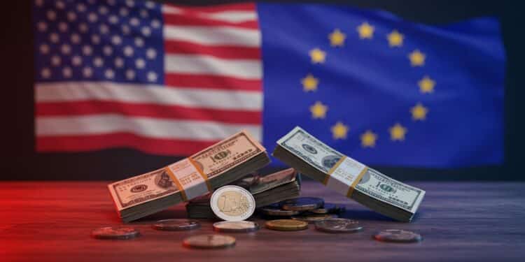 Trump évoque un déficit commercial US UE de 250M$ à 350Mds$ Quels sont les vrais chiffres  Découvrez les enjeux de cette guerre commerciale   Viral Mag