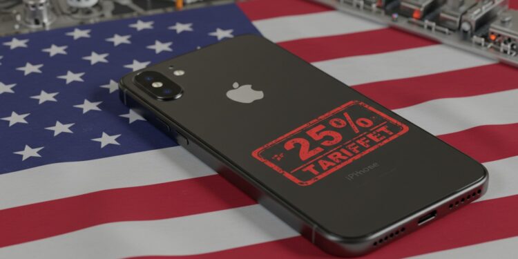 Trump Menace Apple : 25% de Taxes si iPhone Non US - Viral Mag Trump menace dimposer 25 de taxes à Apple si les iPhones ne sont pas fabriqués aux USA Quelles conséquences pour la tech et léconomie mondiale Viral Mag
