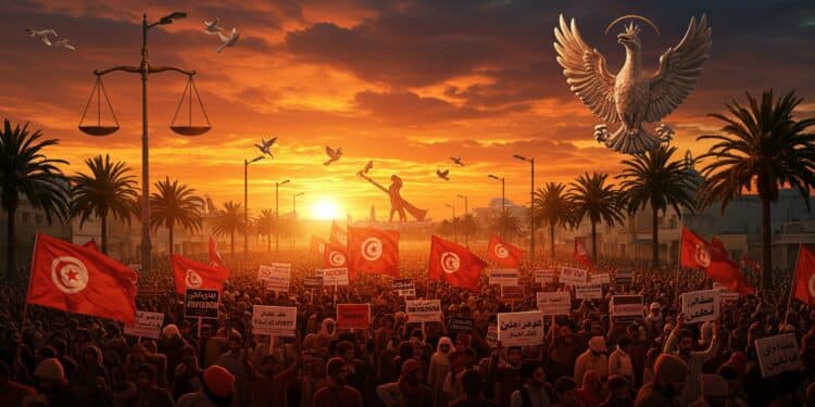Des milliers de Tunisiens manifestent contre la répression et pour la liberté Plongez dans ce soulèvement populaire qui secoue le berceau du Printemps arabe   Viral Mag