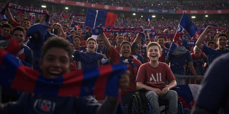 Ultras du PSG Chantent pour un Jeune Fan - Viral Mag Les ultras du PSG émeuvent en chantant pour Enzo jeune supporter en situation de handicap lors du match contre Strasbourg Un geste fort Viral Mag