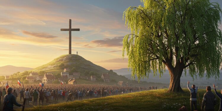 Un Calvaire Divise un Village Français - Viral Mag À Larcenac une croix géante érigée par une famille catholique suscite ferveur et tensions Découvrez ce conflit entre foi et laïcité Viral Mag