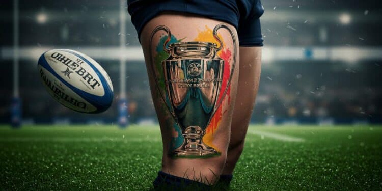 Un Joueur de Rugby Célèbre Son Titre avec un Tatouage Épique - Viral Mag Un joueur de lUBB immortalise la victoire en Champions Cup avec un tatouage du trophée Découvrez cette histoire marquante et les coulisses de cet exploit Viral Mag