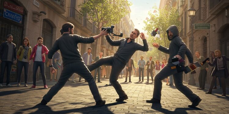 Un photographe maîtrise un pickpocket à Barcelone avec une technique darts martiaux La vidéo devient virale mais deux complices sont en fuite   Viral Mag