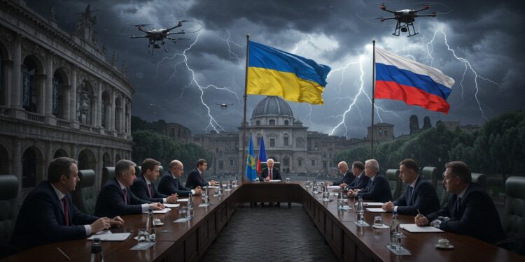 Zelensky-Vance à Rome : Vers un Cessez-le-feu en Ukraine ? - Viral Mag Rencontre Zelensky Vance à Rome avant lappel Trump Poutine Quelles chances pour la paix en Ukraine face aux drones russes Viral Mag